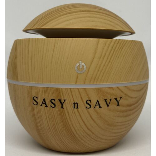 Ultrasonic Aroma Diffuser LED Light Humidifier – Wood Grain (130ml)